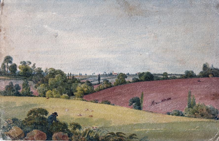 George Cumberland (1754-1848), View from Mr Gutch's villa, view of St Georges Church Bristol