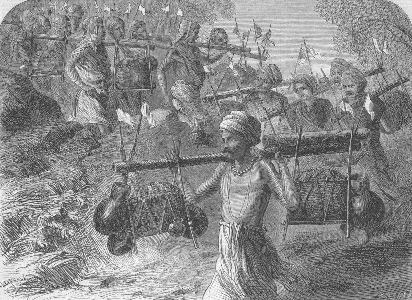Ganges pilgrims passing a ghaut Illustrated London News 1864