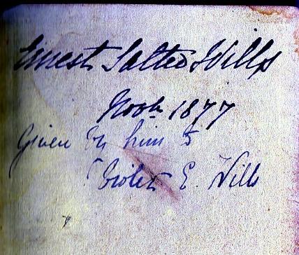 Ernest Salter Wills and Violet E Wills of Bristol November 1877. Grace Ogilvie, India