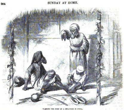 Washing the Feet of a Stranger in India, 1859
